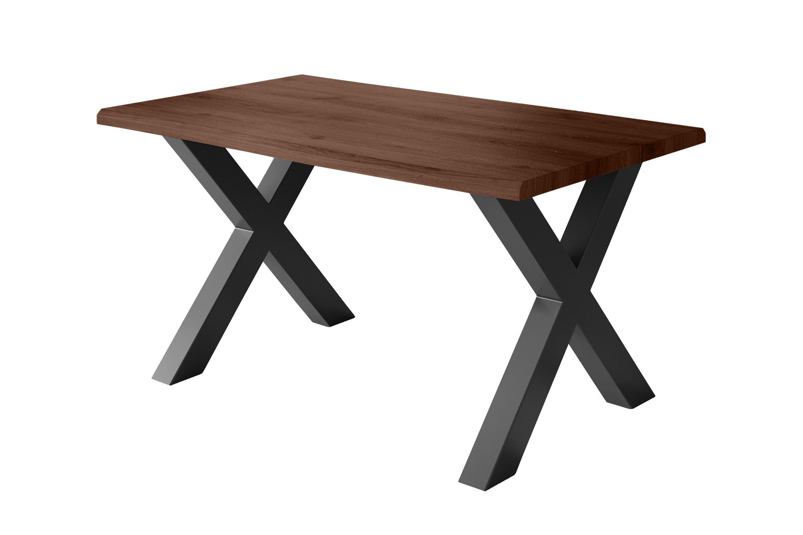 ESSTISCH JULIUS X - Nussbaumfarben/Schwarz, Holz (80/140/77cm) - SAM