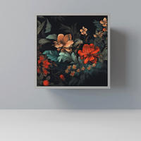 SIDEBOARD IMAGINARY BLOSSOM, Grau, 57,5x42x57,5 cm, Ohne Füße - Multicolor/Grau, Holzwerkstoff (57.5/57.5/42cm) - SpaceRebels