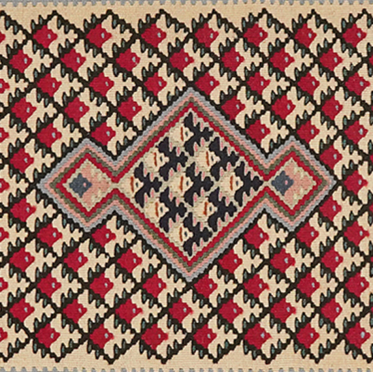 HANDWEBTEPPICH Kelim Senneh Mehrfarbig 85/57 cm Schurwolle - Multicolor, Textil (57/85cm) - Looma