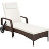 RATTAN-SONNENLIEGE ,200 x 70 x 33 cm,braun gemischt - Braun, Kunststoff (70/33/200cm) - tectake
