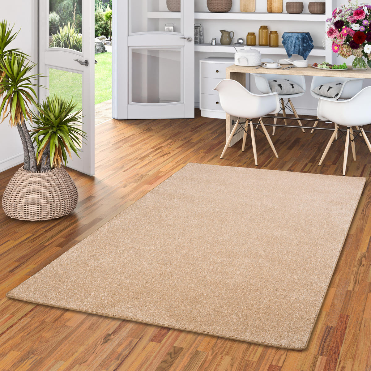 HOCHFLOR VELOURS TEPPICH LUNA - Beige, Textil (100/200cm) - Snapstyle