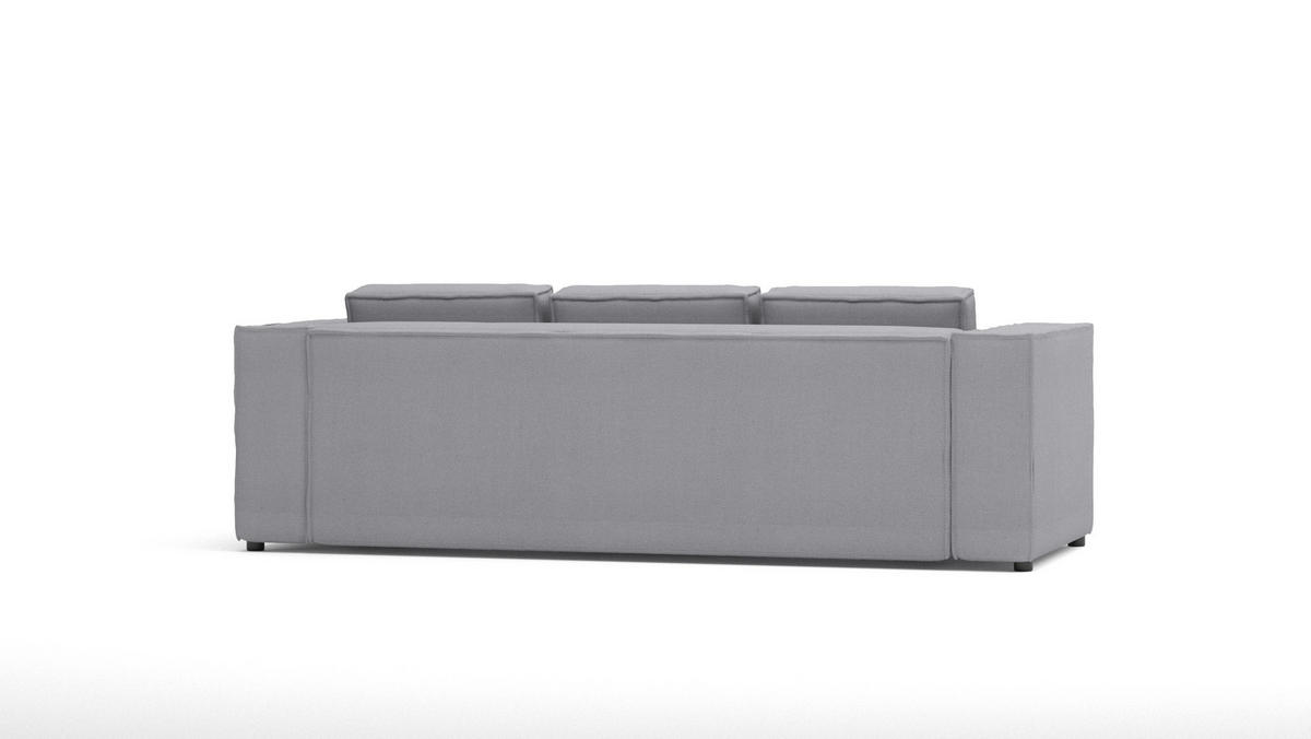 3-SITZER-SOFA Zenith Grau Luxusmicrofaser - Braun/Grau, Holz/Textil (230/64/92cm) - S-Style Möbel