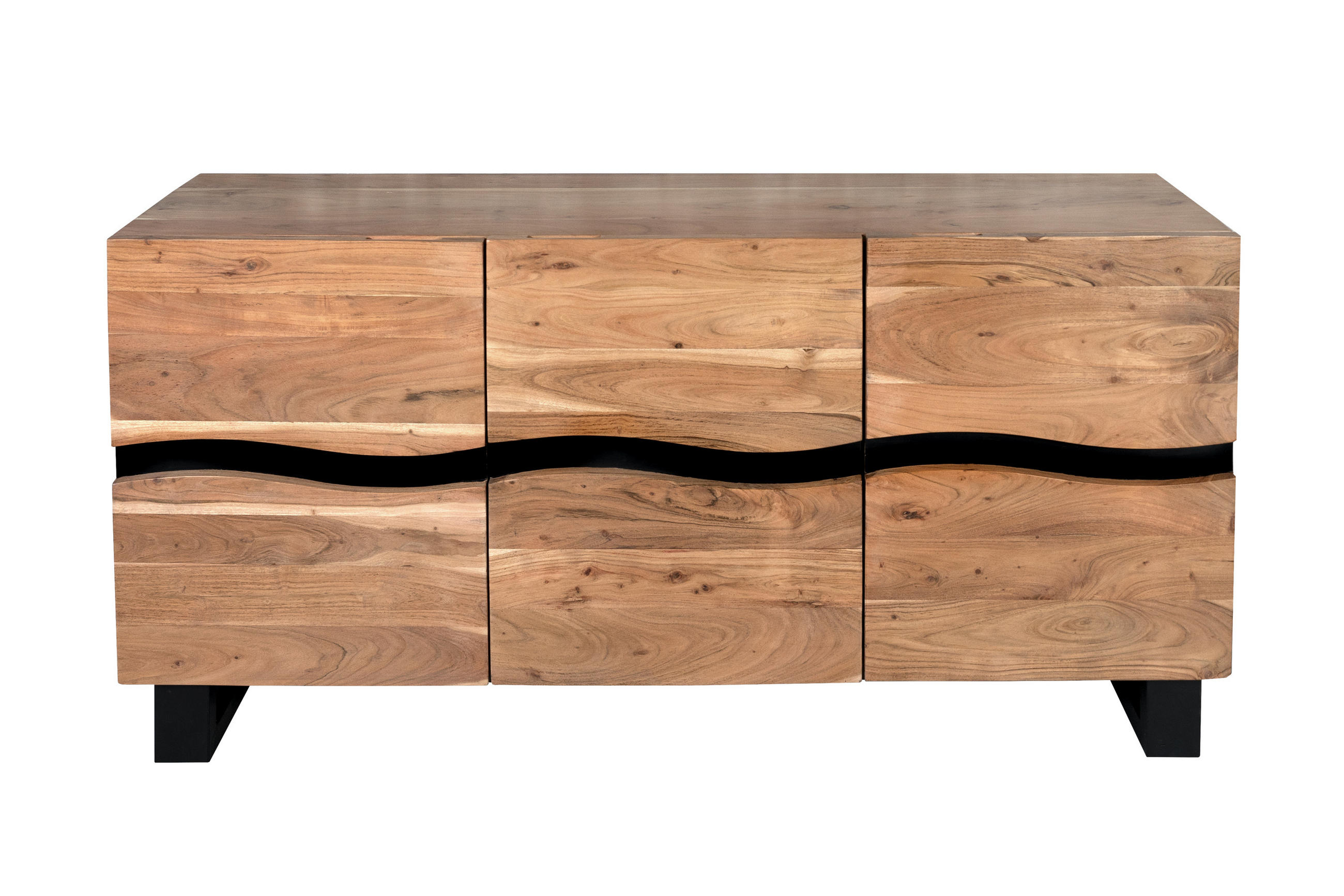 SIDEBOARD KYOTO - Beige/Schwarz, Holz/Metall (160/85/45cm) - SAM