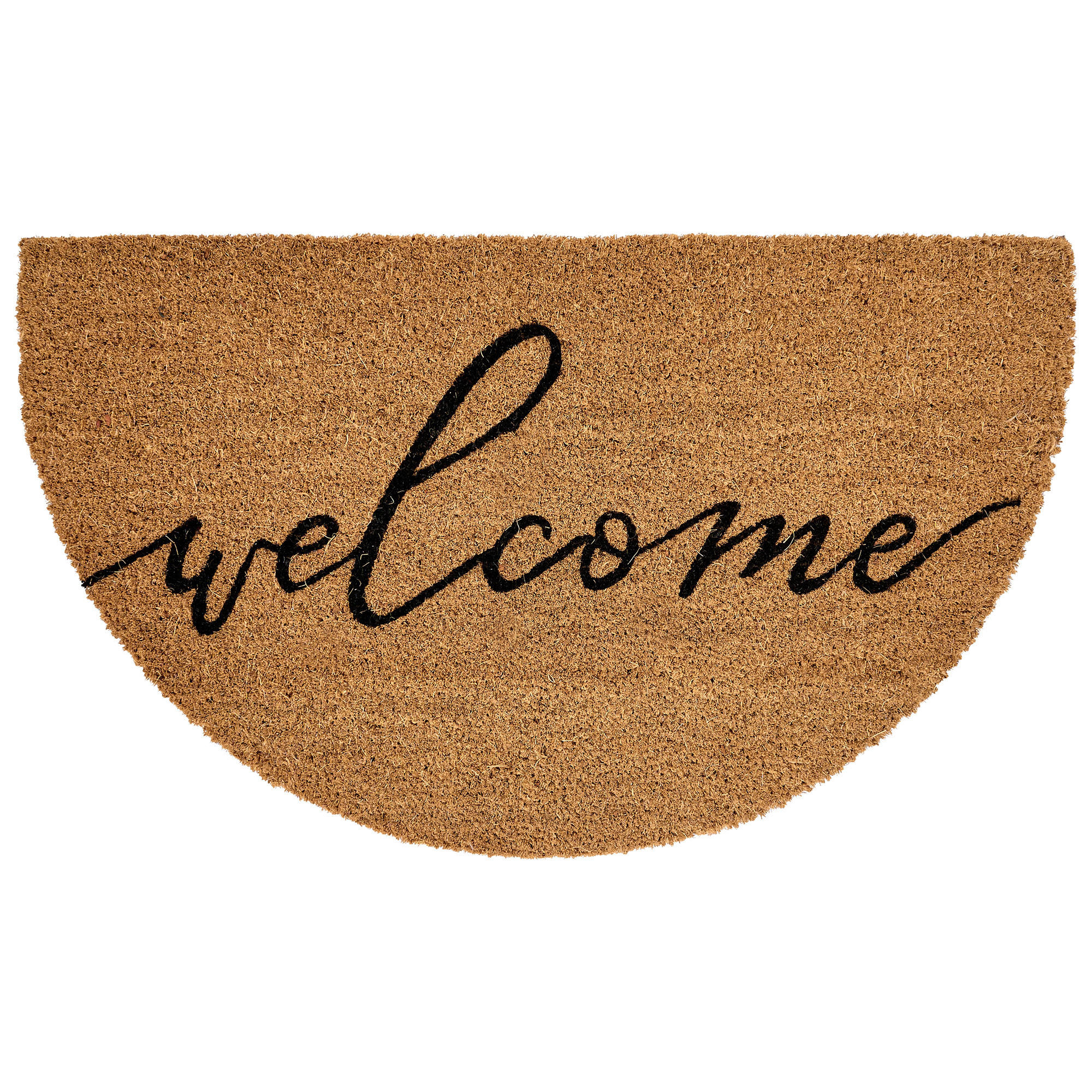 FUSSMATTE Naturfarben 45/75 cm Schriftzug Kokosfasern Ambuklao - Naturfarben, Textil (45/75cm) - Beliani