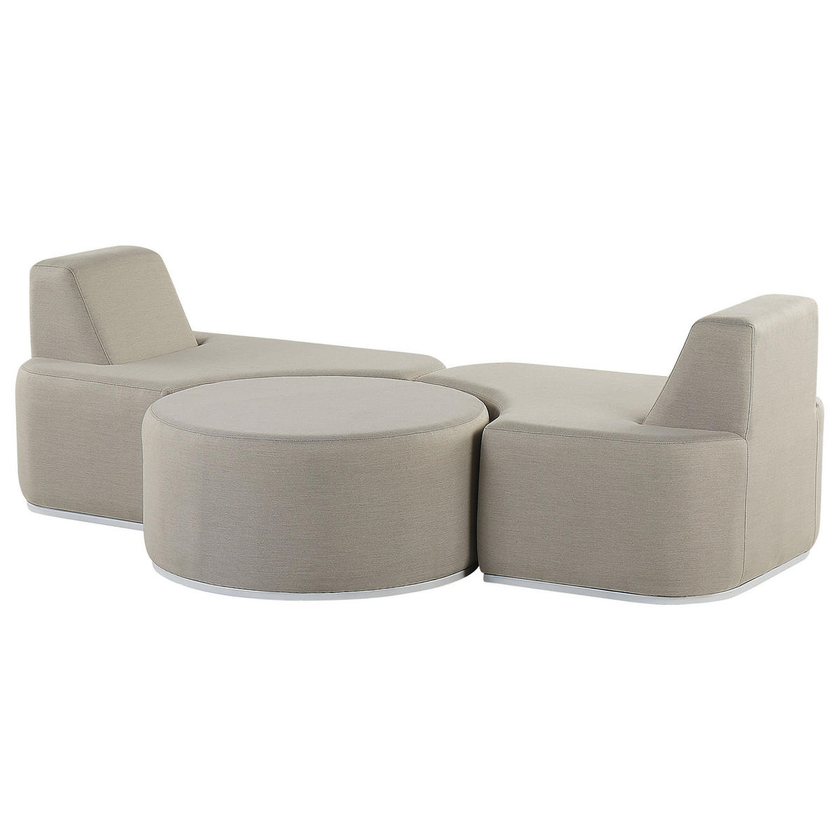 LOUNGE SET 2-Sitzer grau modular Fabro - Grau, Textil - Beliani