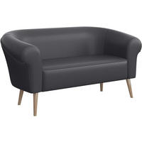 SOFA Emilia (2-Sitzer) - Buchefarben/Grau, Holzwerkstoff/Buchenholz (136/70/57cm) - Meblini