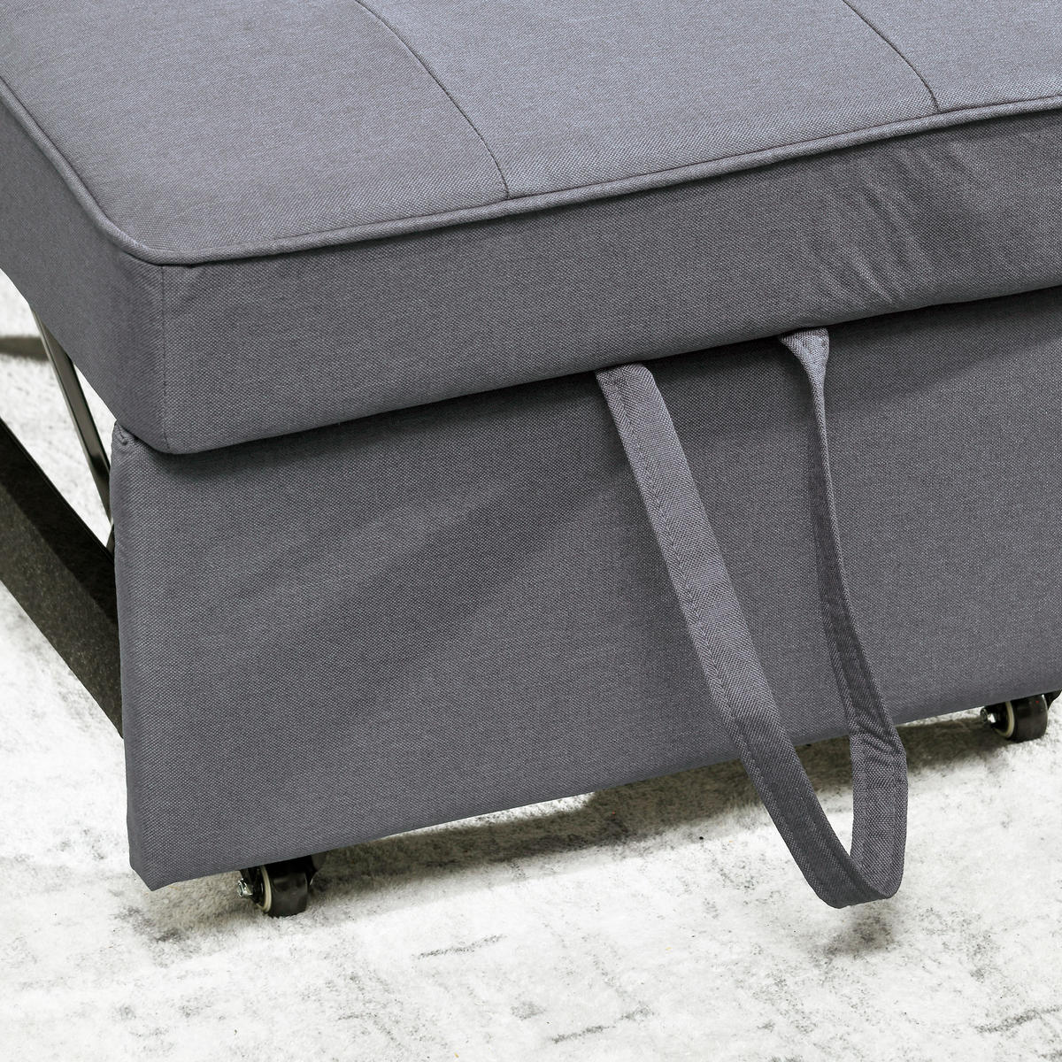 SCHLAFSESSEL 3-in-1 Ausziehbares 2 Sitzer Schlafsofa mit Bettfunktion Dunkelgrau - Dunkelgrau, Kunststoff (71/67/98cm) - HOMCOM