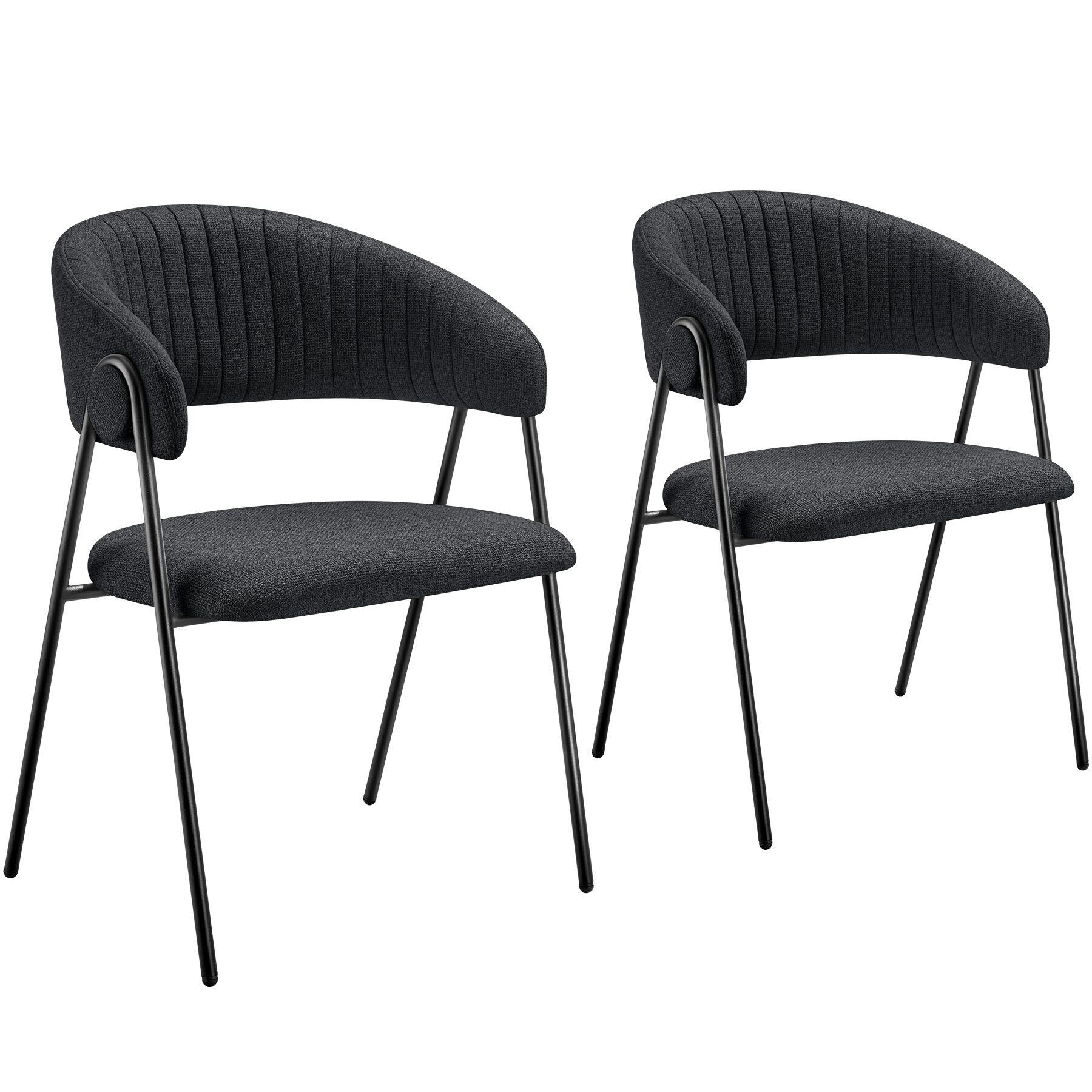 ARMLEHNSTUHL 2er Set Bedano 60 x 58 x 85 cm schwarz - Schwarz, Kunststoff (60/85/58cm) - tectake