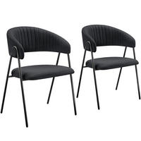 ARMLEHNSTUHL 2er Set Bedano 60 x 58 x 85 cm schwarz - Schwarz, Kunststoff (60/85/58cm) - tectake