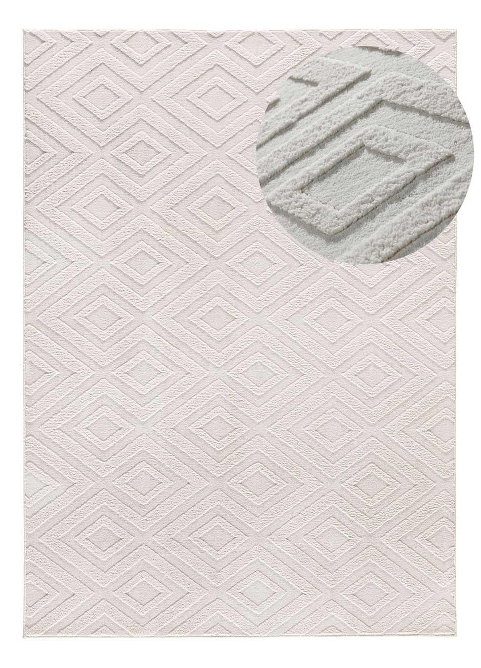 Atticgo Kurzflorteppich Creme 60x110 cm