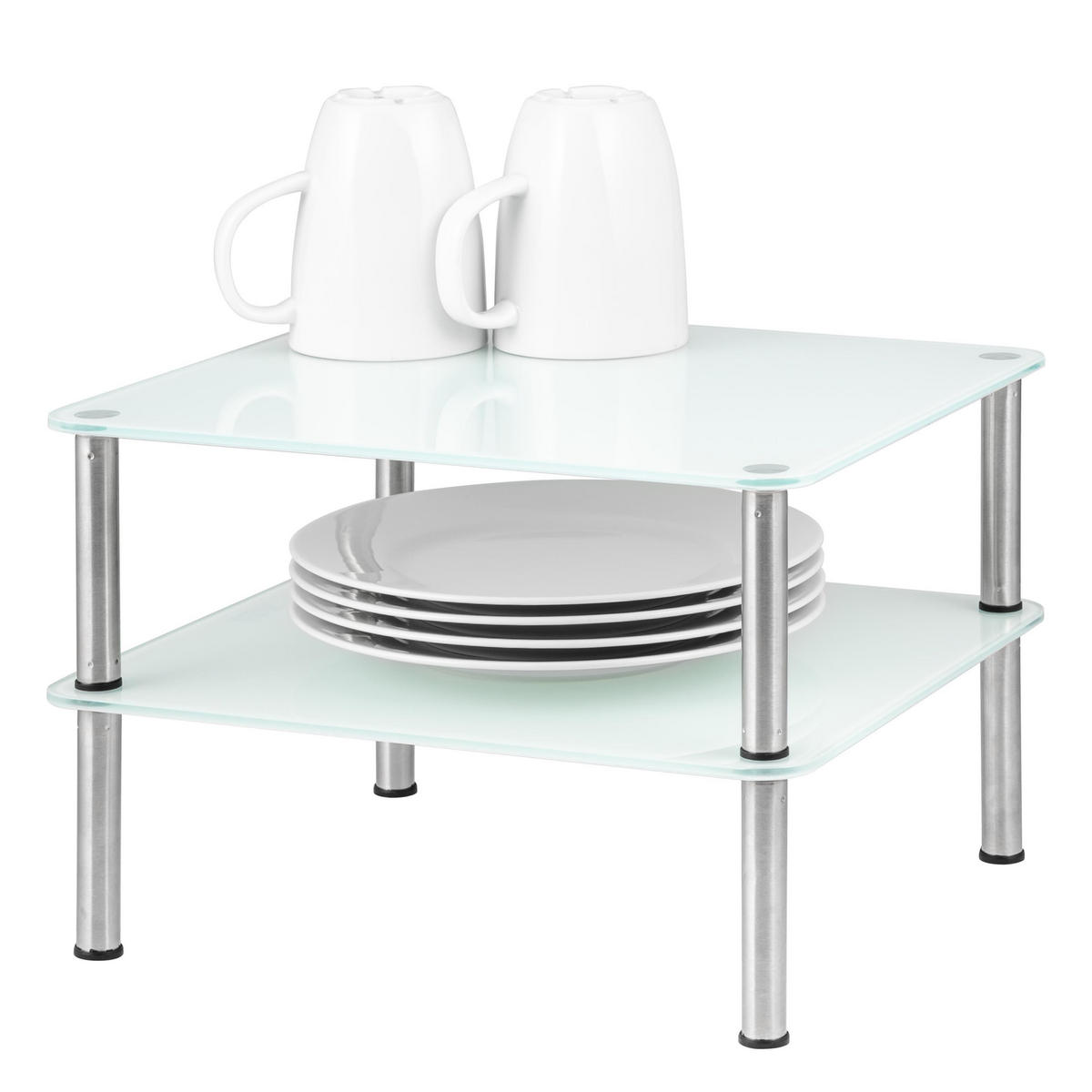 GLAS-KÜCHENREGAL weiß - Weiß, Glas (32/21/28cm) - bremermann