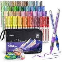 ACRYL-MALMARKER Set 72 Farben mit Leinenbeutel - Multicolor, Kunststoff (1.5/1.5/15cm)