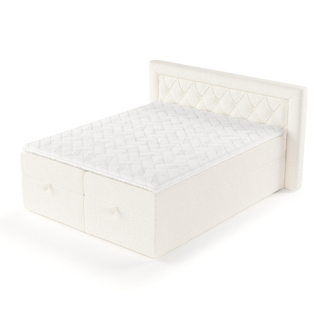 BOXBETT Jayleen Creme 140/200 cm - Creme/Schwarz, Holz/Holzwerkstoff (140/200cm) - Maison de Reve
