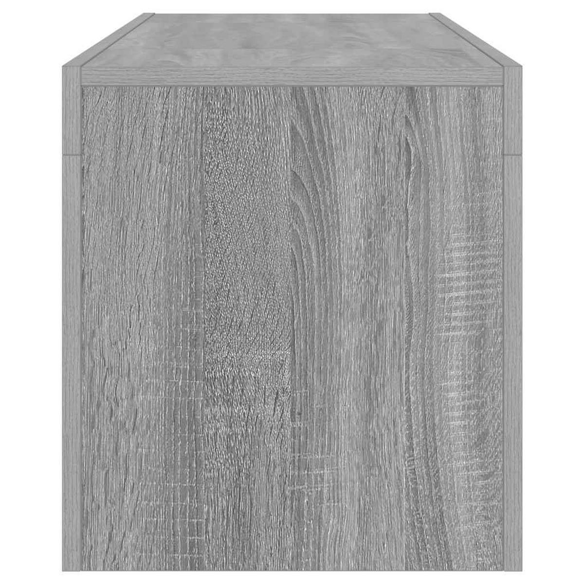 LOWBOARD mit Led-Leuchten 120/35/40 cm aus Holzwerkstoff in Grau Sonoma Dekor - Silbereichenfarben, Holz (120/40/35cm) - vidaXL