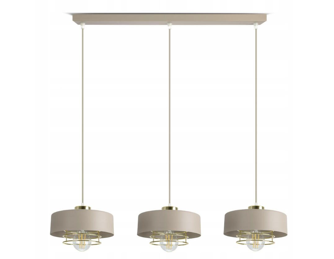 PENDELLEUCHTE ECRU - Beige/Goldfarben, Metall (74/20/100cm) - kiki design