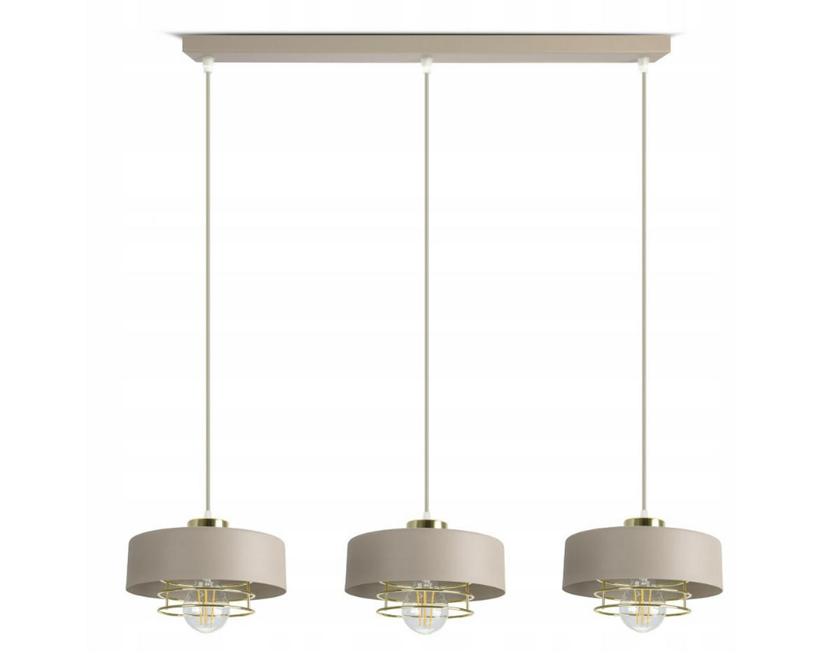 PENDELLEUCHTE ECRU - Beige/Goldfarben, Metall (74/20/100cm) - kiki design