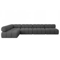 ECKSOFA modulares Sofa Samaro-L3 - 380x190x70 cm Grau Bouclé - Grau, Holzwerkstoff/Textil (380/190cm) - ALTDECOR