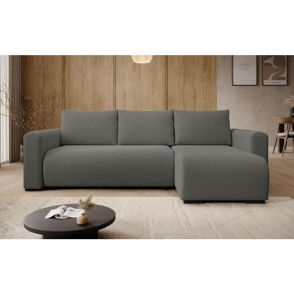 Thumbnail - Storez24 Ecksofa, Dunkelgrau, Textil, 3-Sitzer, 240x143 cm, Wohnzimmer, Sofas & Couches, Wohnlandschaften, Ecksofas
