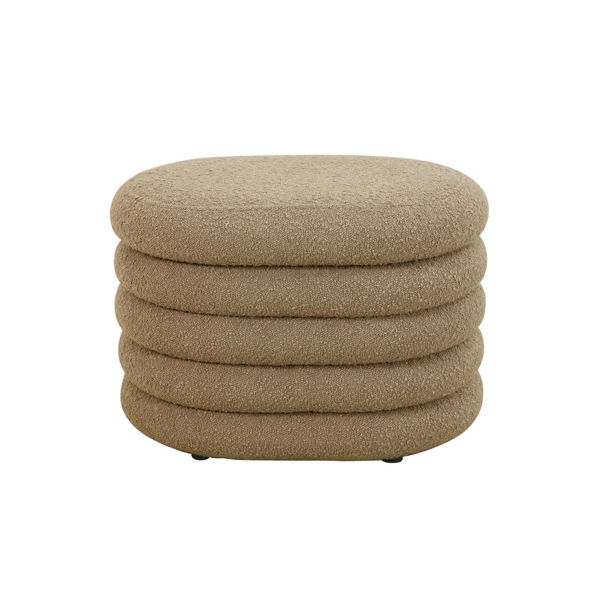 HOCKER BLOSSOM mit Aufbewahrung Boucle Hellbraun - Braun, Textil (45/42/60cm) - SVITA