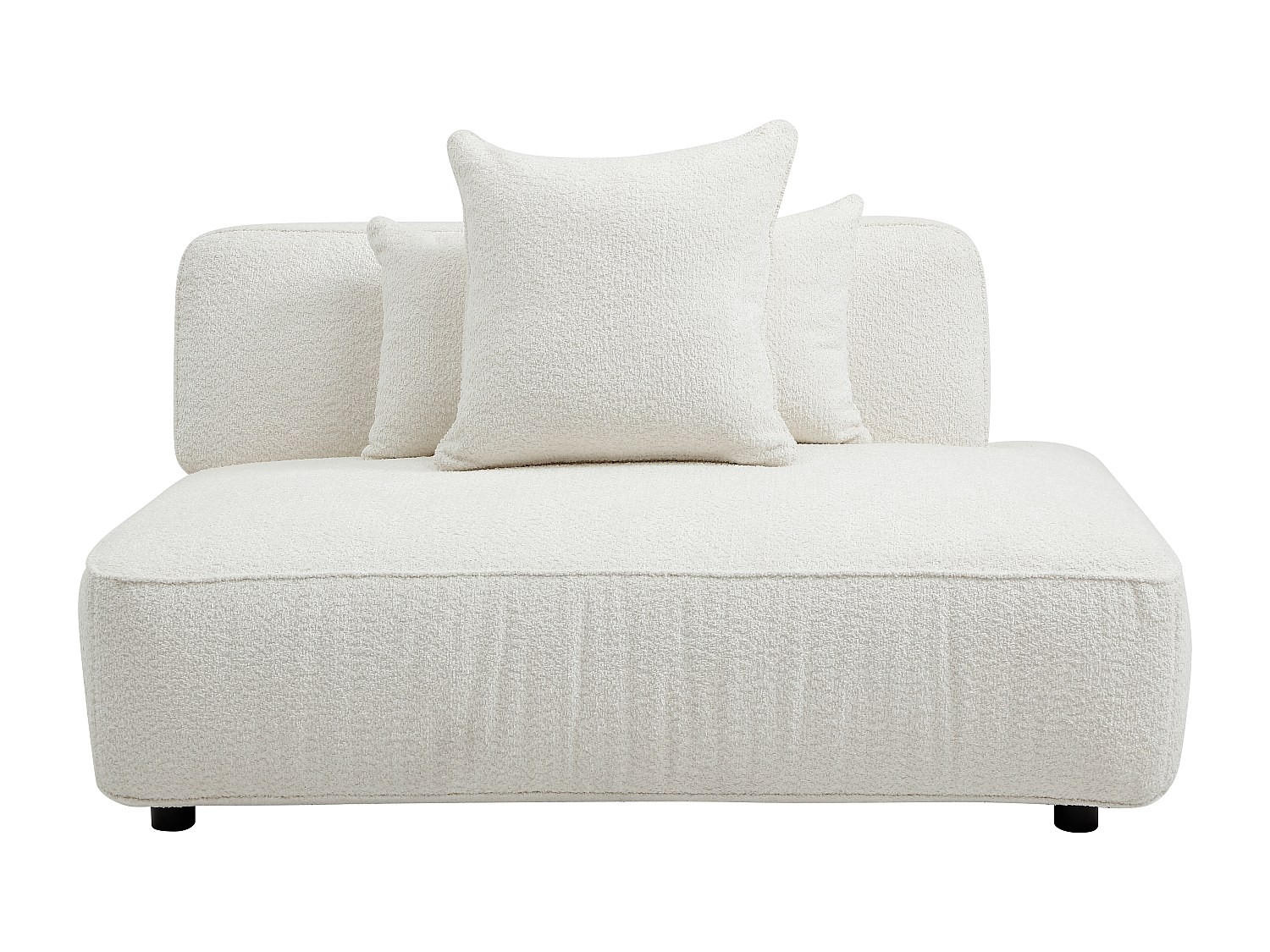 RECAMIERE ohne Schlaffunktion - 1 Person - stoff - gebrochenes weiß Lelaco - Weiß, Textil (145/74/105cm) - Vente-Unique