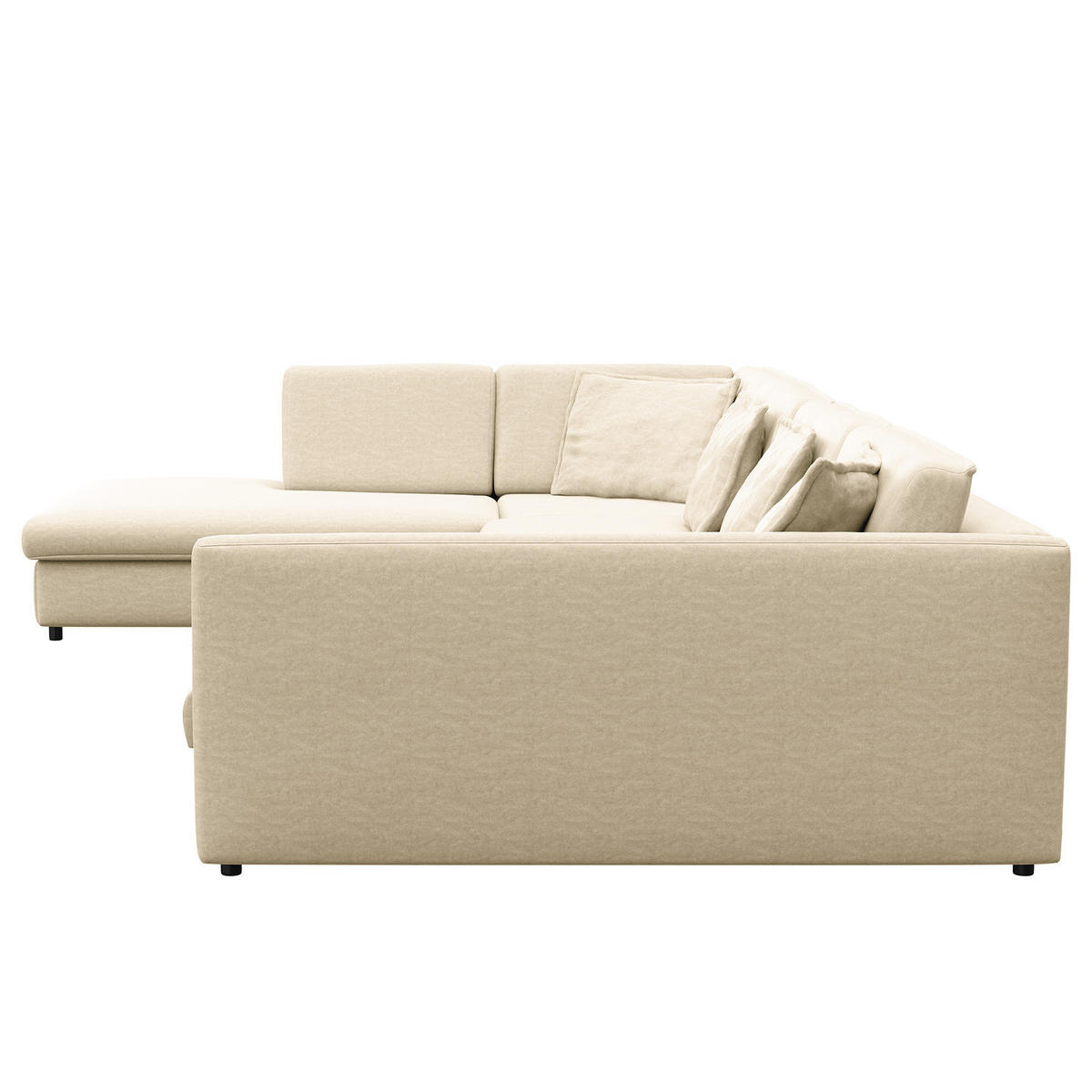 WOHNLANDSCHAFT - Schwarz/Weiß, Kunststoff/Textil (431/84/272cm) - home24