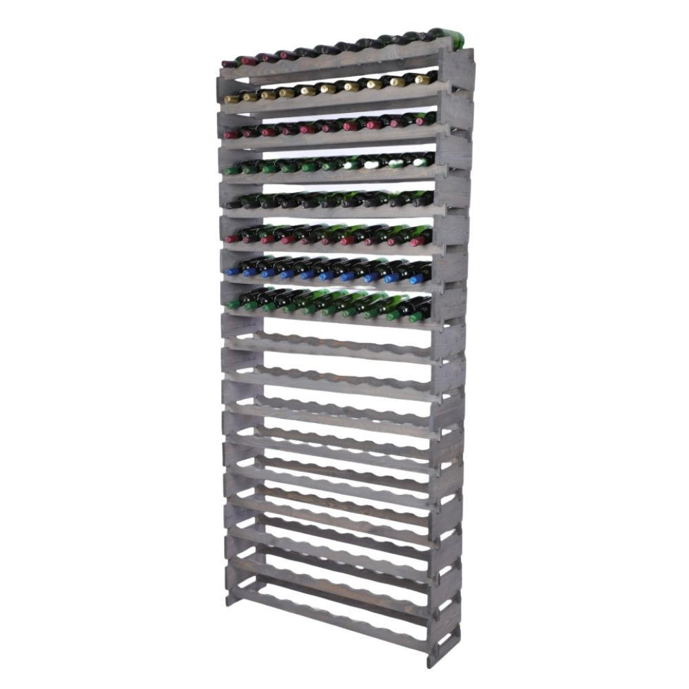 WEINREGAL VINOTECA FLEX PRO HxBxT 233x103x28cm 170 Flaschen auf 17 Ebenen Grau - Grau, Holz (103/233/28cm) - PROREGAL
