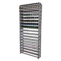 WEINREGAL VINOTECA FLEX PRO HxBxT 233x103x28cm 170 Flaschen auf 17 Ebenen Grau - Grau, Holz (103/233/28cm) - PROREGAL