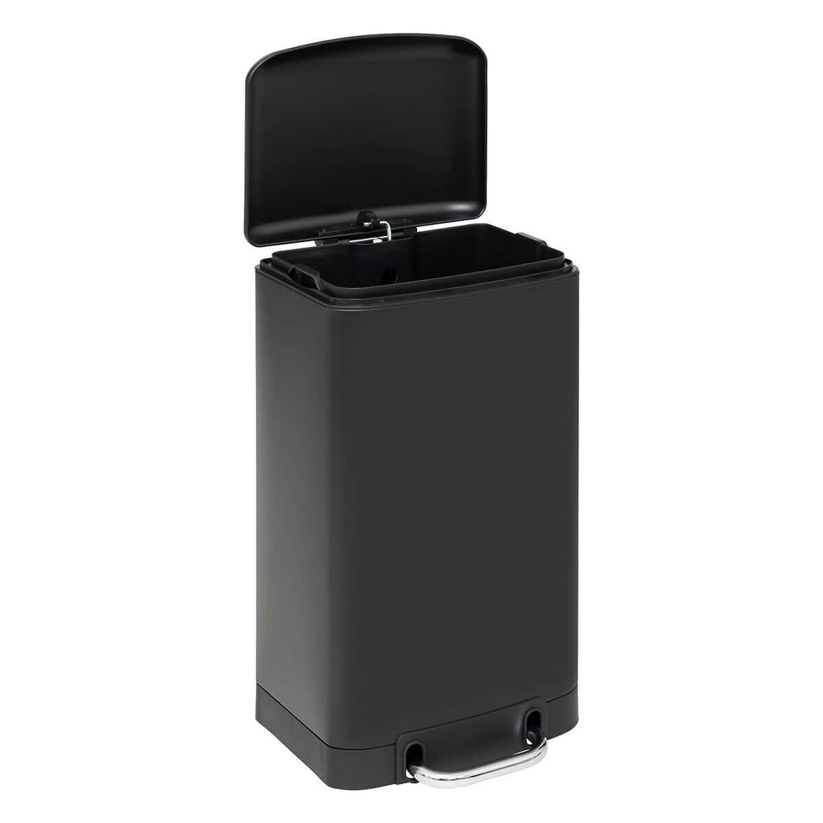 MÜLLEIMER Ariane, Stahl / Kunststoff, Schwarz, 20 L - Schwarz, Metall (29.5/53.3/30cm) - 5five Simply Smart