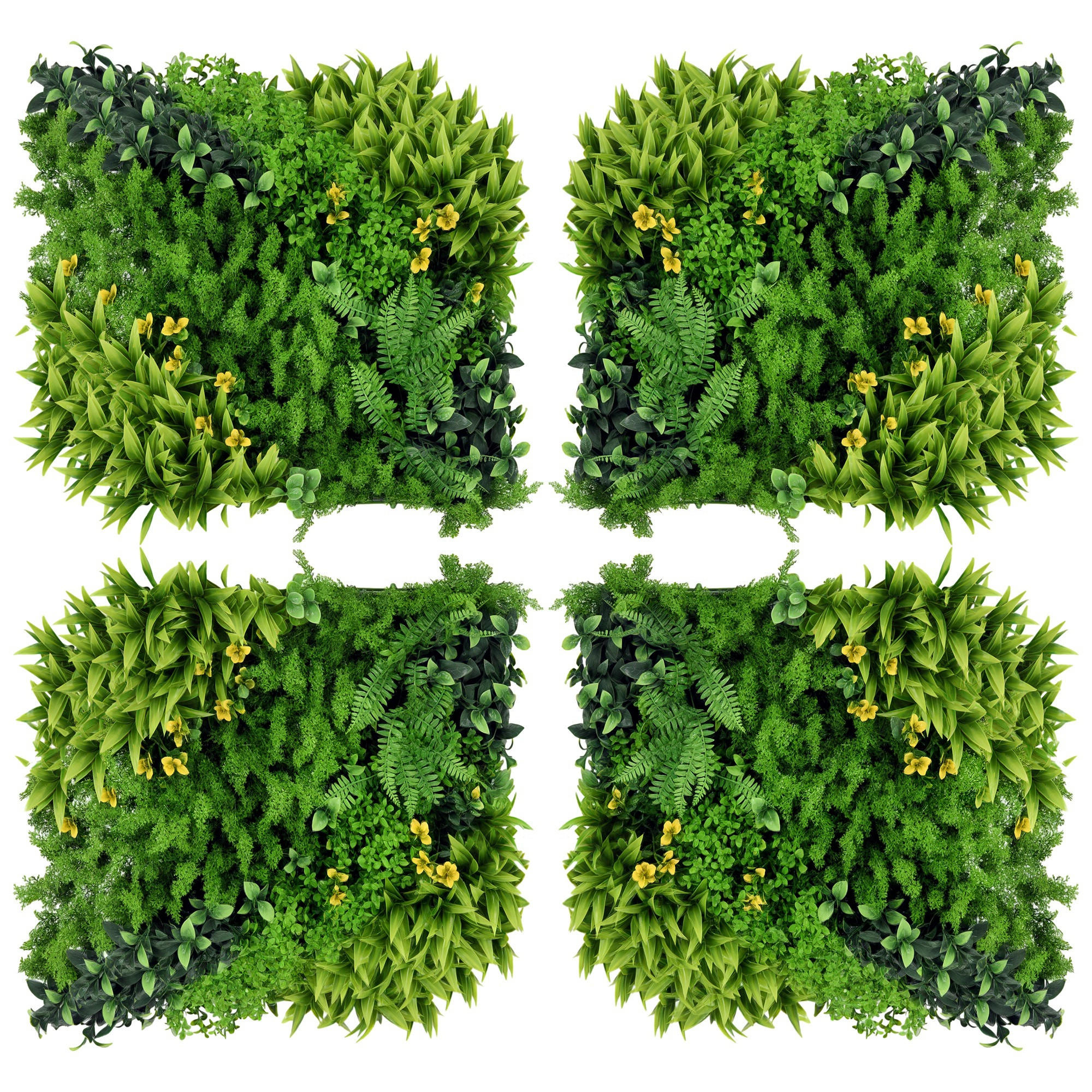 PFLANZENWAND DE-10140 12er-Set, 50x50 cm, UV-Schutz Grün - Grün, Kunststoff (50/7/50cm) - ComfortXL