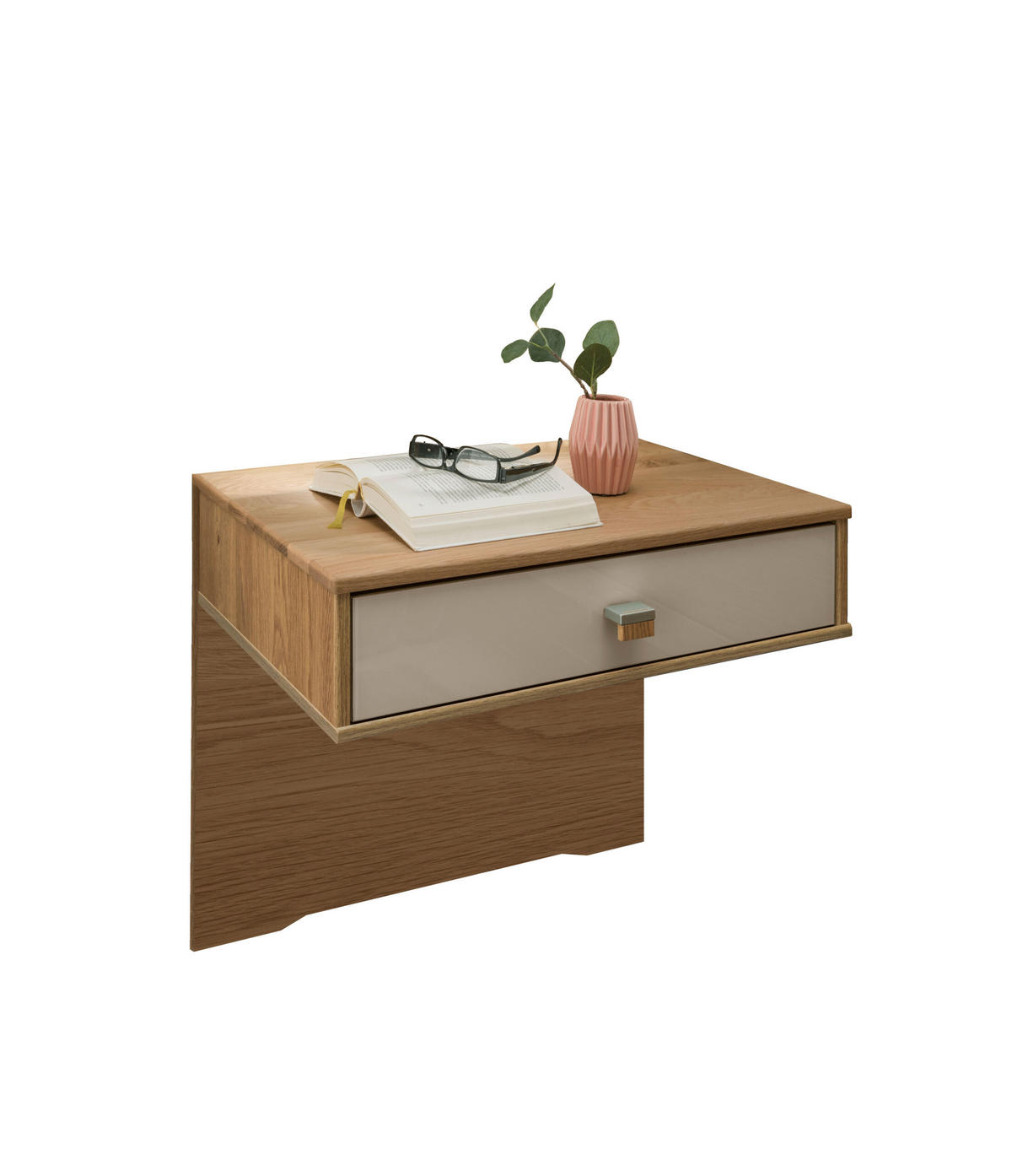 SCHLAFZIMMER Lenvara in Champagner 4 teilig mit Drehtürenschrank ohne Spiegel, Passepartout, zwei Nachttische und Komfortbett - Braun, Holzwerkstoff (80/200/120cm)