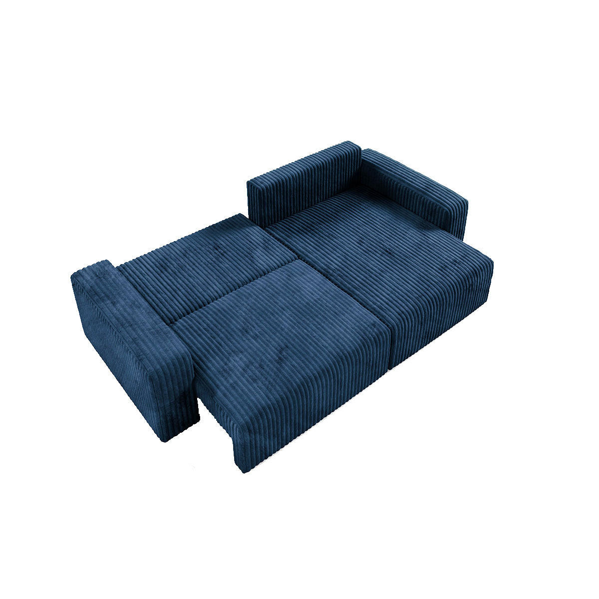 ECKSOFA Angela 3 Sitzplätze Marineblau - Blau, Holz (252/149cm) - Petits-meubles