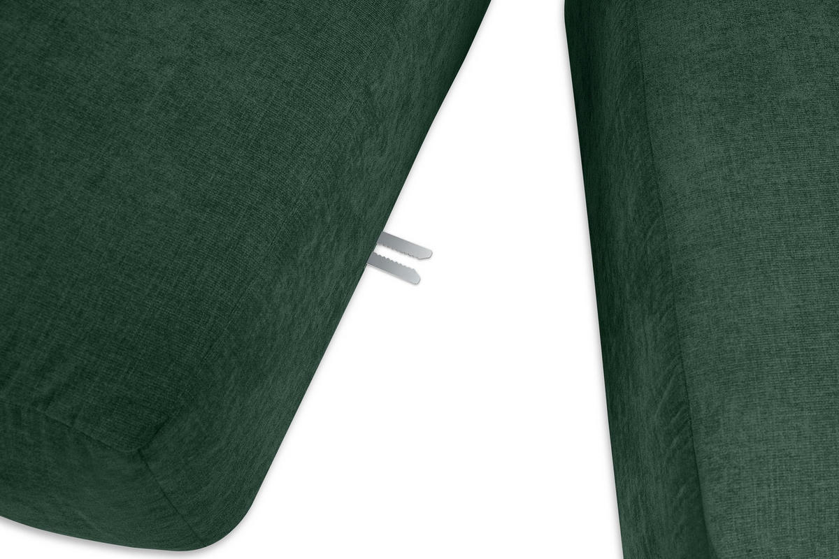 ECKMODULSOFA-RECHTS BUFFO 3/4 Sitzer mit extrem weicher Sitzfläche, Gewebestoff, maritim - Grün, Textil (237/180cm) - KONSIMO®