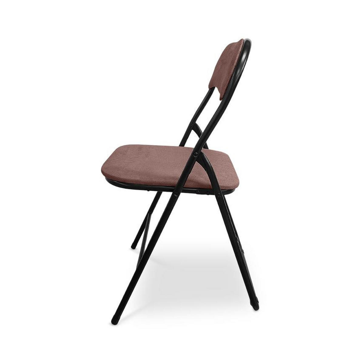 KLAPPSTÜHLE 6er-Set gepolstert, grauer Stoff und schwarze Metallbeine - Greta - Schwarz/Braun, Textil/Metall (44/78/46cm) - Sicaan
