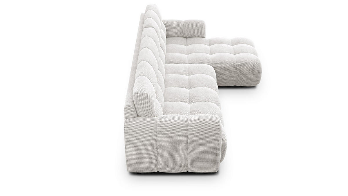 ECKSOFA MELLOW 4-Sitzer, creme - Creme/Schwarz, Holz/Textil (262/156cm) - Courtois Laville