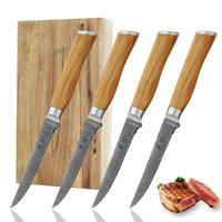 STEAKMESSERSET 4-tlg. 12 cm - Braun, Holz/Metall (24cm) - Wakoli
