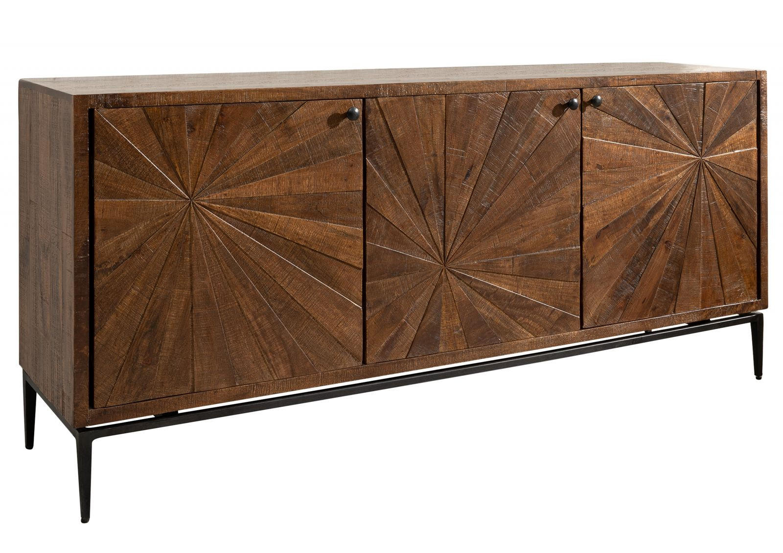 SIDEBOARD Mango 183x46x84 braun lackiert STILMÖBEL #110 - Braun, Holz (183/84/46cm) - Massivmoebel24