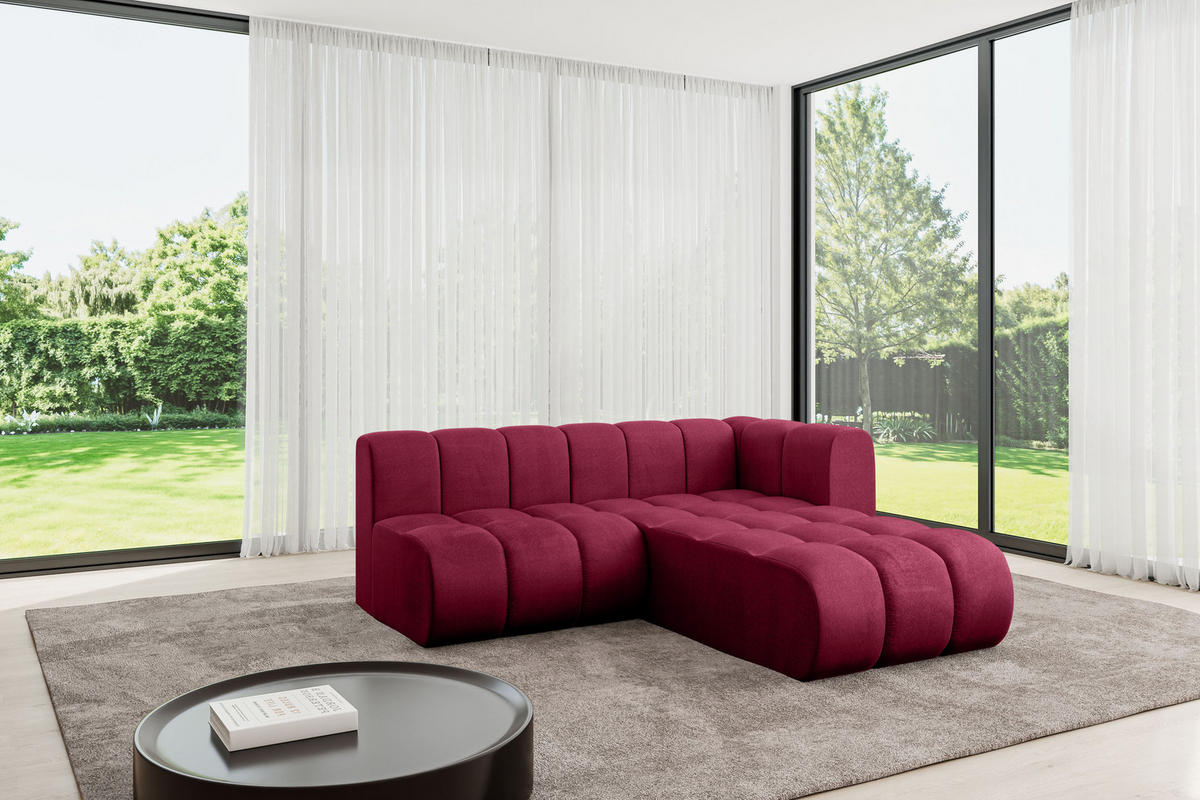 ECKSOFA modulares Sofa Darnel-L1 - 205x177x70 cm Bordeauxrot - Bordeaux, Holzwerkstoff/Textil (205/177cm) - ALTDECOR