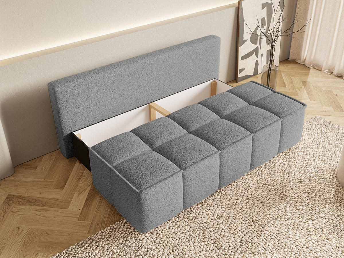 SOFA Miia mit Schlaffunktion, Grau - Grau, Textil (196/90/85cm) - Fedve