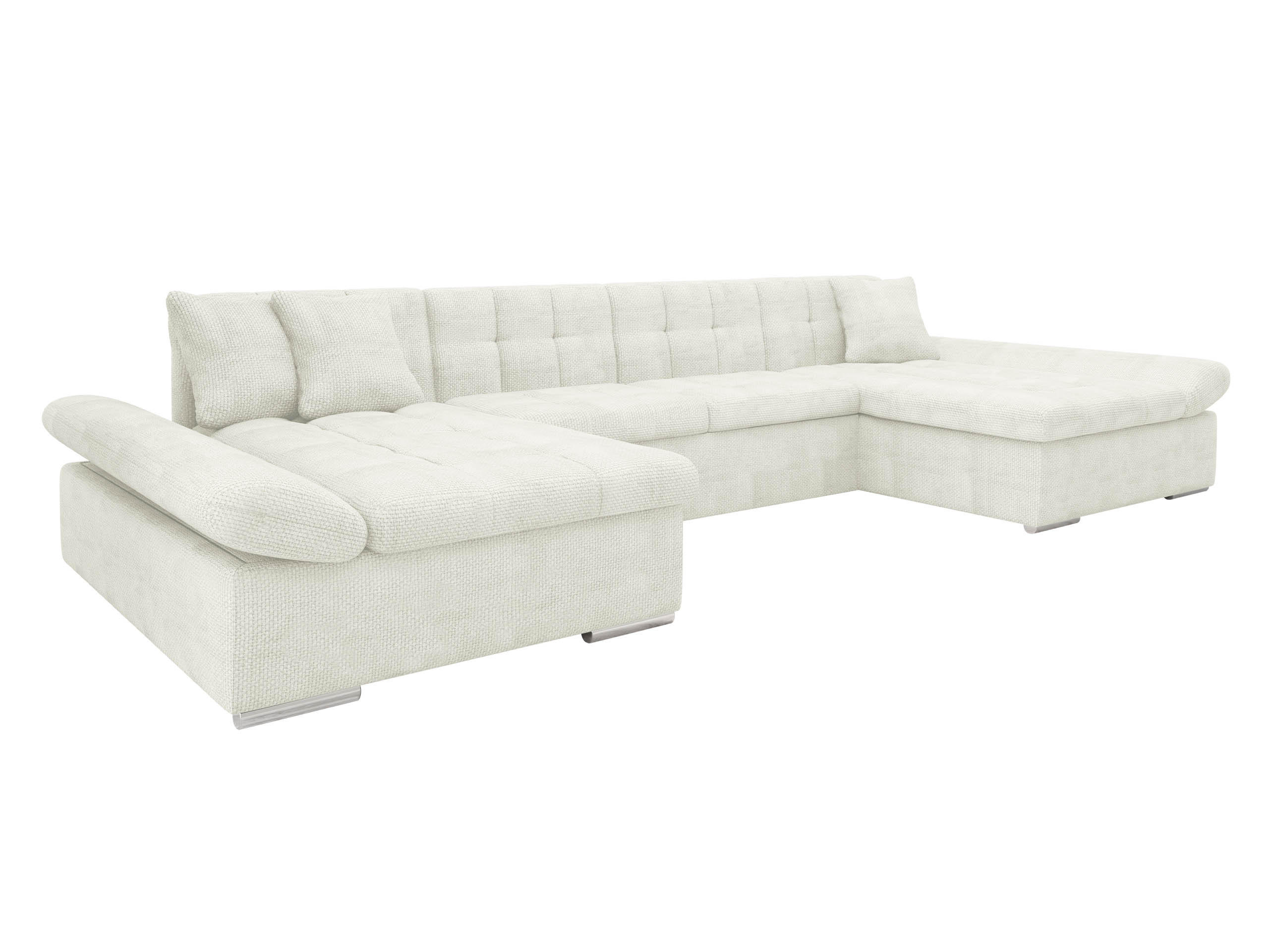 WOHNLANDSCHAFTEN Alia - Ecru, Holz/Textil (360/75/160cm) - MIRJAN24