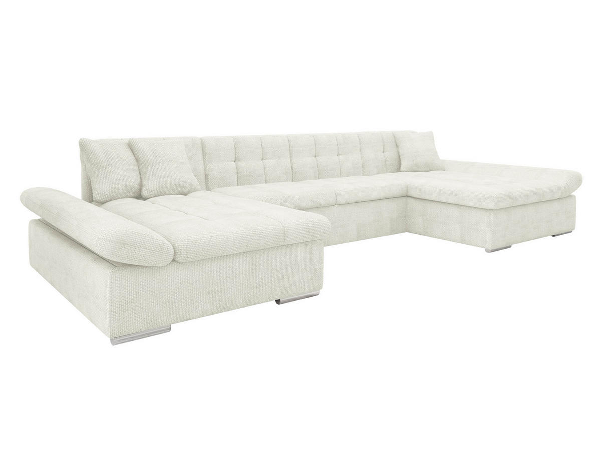 WOHNLANDSCHAFTEN Alia - Ecru, Holz/Textil (360/75/160cm) - MIRJAN24