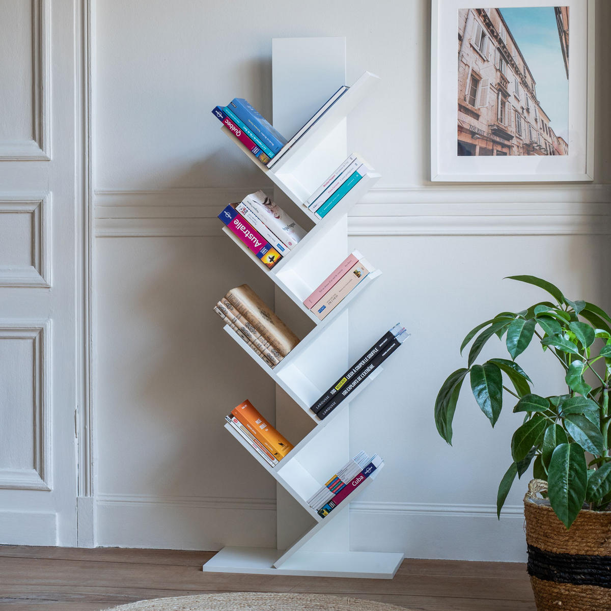BÜCHERREGAL Simone Weiß - Weiß, Holzwerkstoff (25/141/50cm) - Happy Garden