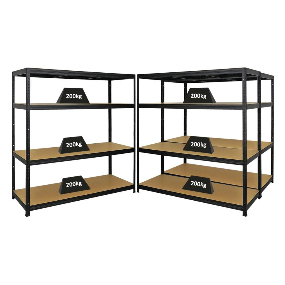 SCHWERLASTREGAL Giant Elephant 3er-Set mit 3x 160x150x60 cm Fachlast 200 kg Schwarz - Schwarz, Metall (450/160/60cm) - PROREGAL