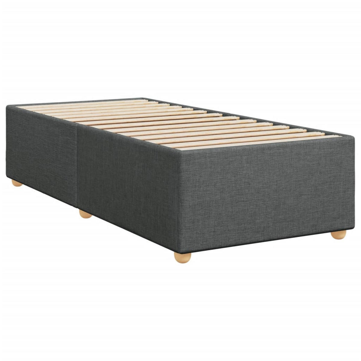 BETTGESTELL Ohne Matratze Dunkelgrau 90/200 Cm Stoff - Dunkelgrau, Textil (90/200cm) - vidaXL