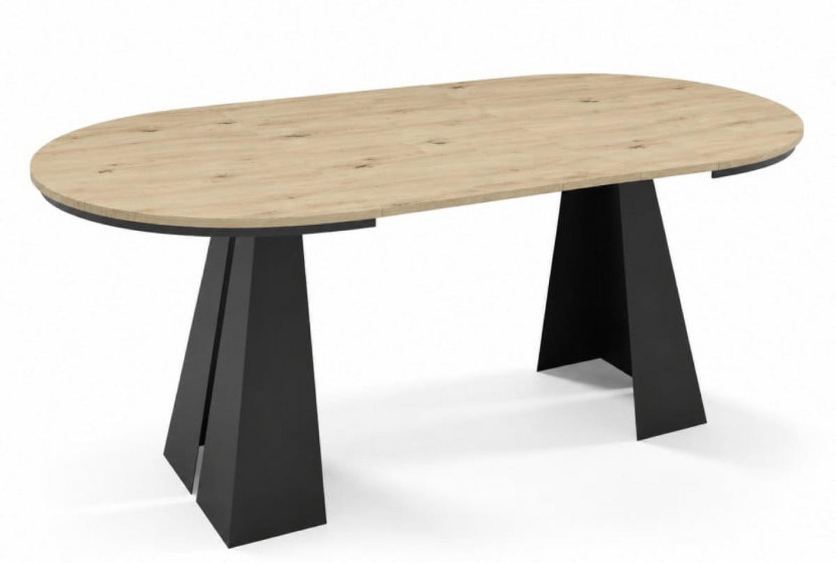 TISCH Schwarz Frega Ausziehbar - Schwarz/Eiche Artisan, Holzwerkstoff (176/100/76cm) - Sepro Meble
