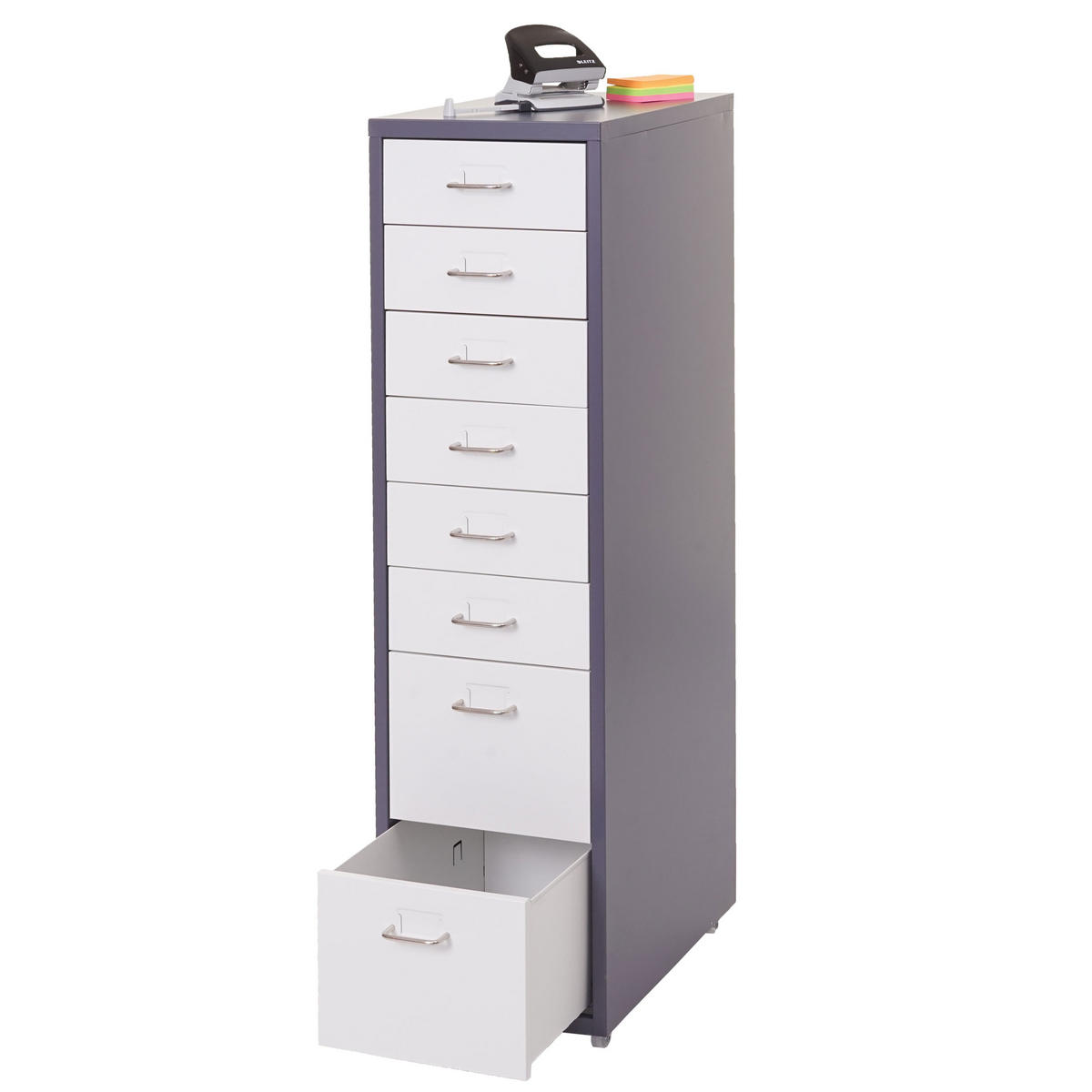 ROLLCONTAINER Anthrazit, Weiß - Anthrazit/Weiß, Metall (28/110/41cm) - MCW