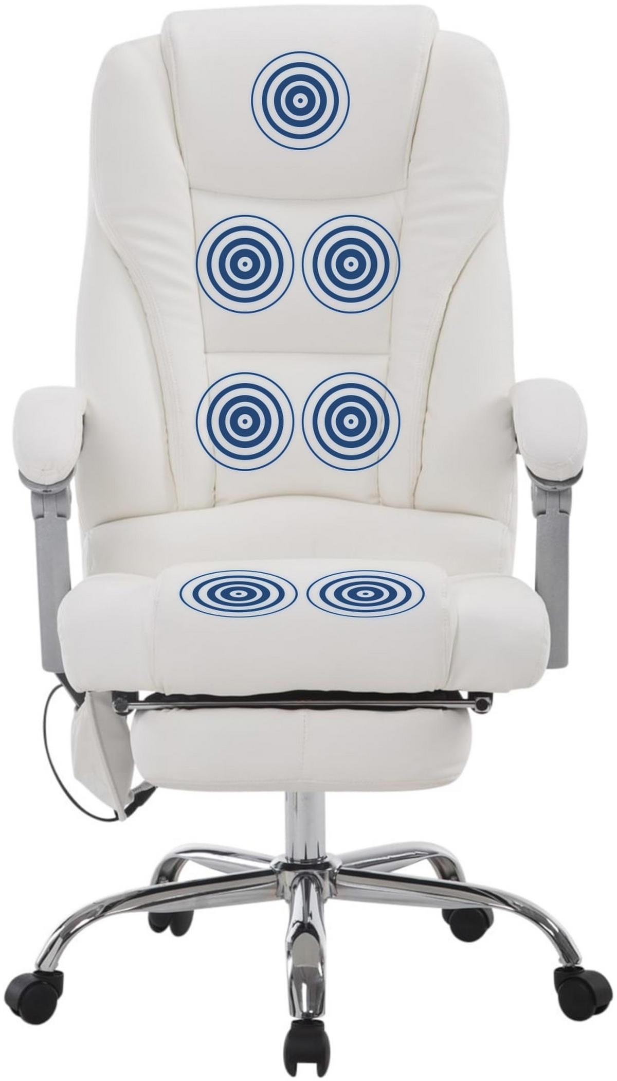 CHEFSESSEL Lederlook weiß - Weiß, Textil/Metall (68/118/64cm) - CLP
