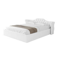 POLSTERBETT mit Bettkasten und Lattenrost, Boxbett ohne Matratze - ZORAN-V1 180x200 Weiß Kunstleder - Weiß Hochglanz, Holzwerkstoff/Textil (180/200cm) - ALTDECOR