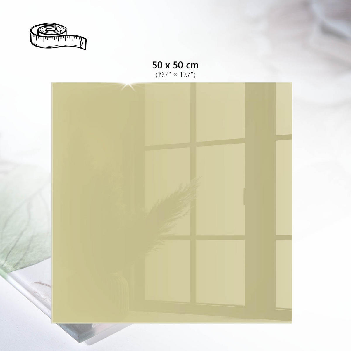 TISCHPLATTE 50x50 cm – Pastellgelb - Gelb, Glas (0.4/50/50cm) - Wallfluent