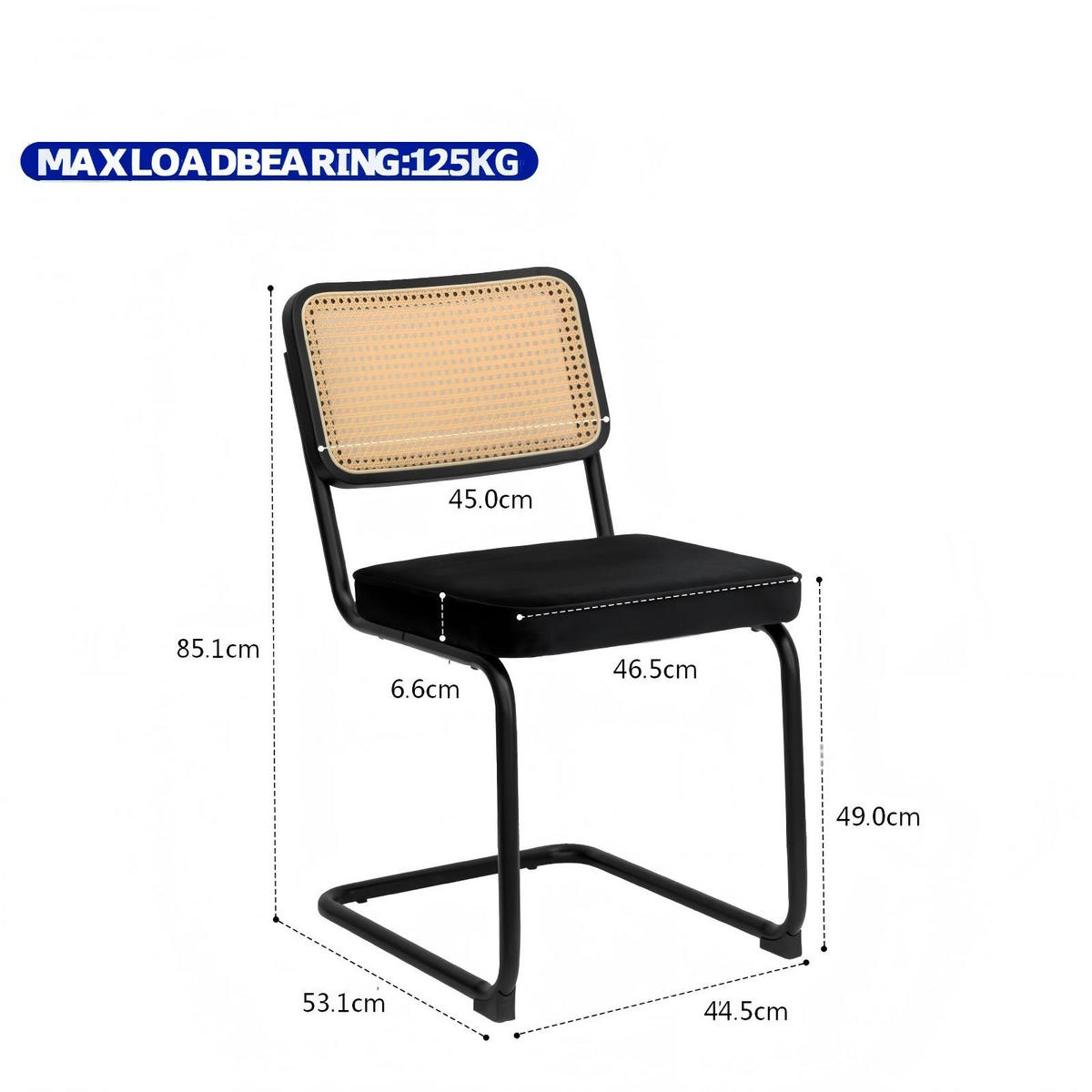 SCHWINGSTUHL DE-36902 2er-Set mit Rattan-Rückenlehne Grün - Schwarz, Metall (46.4/84.6/53cm) - ComfortXL