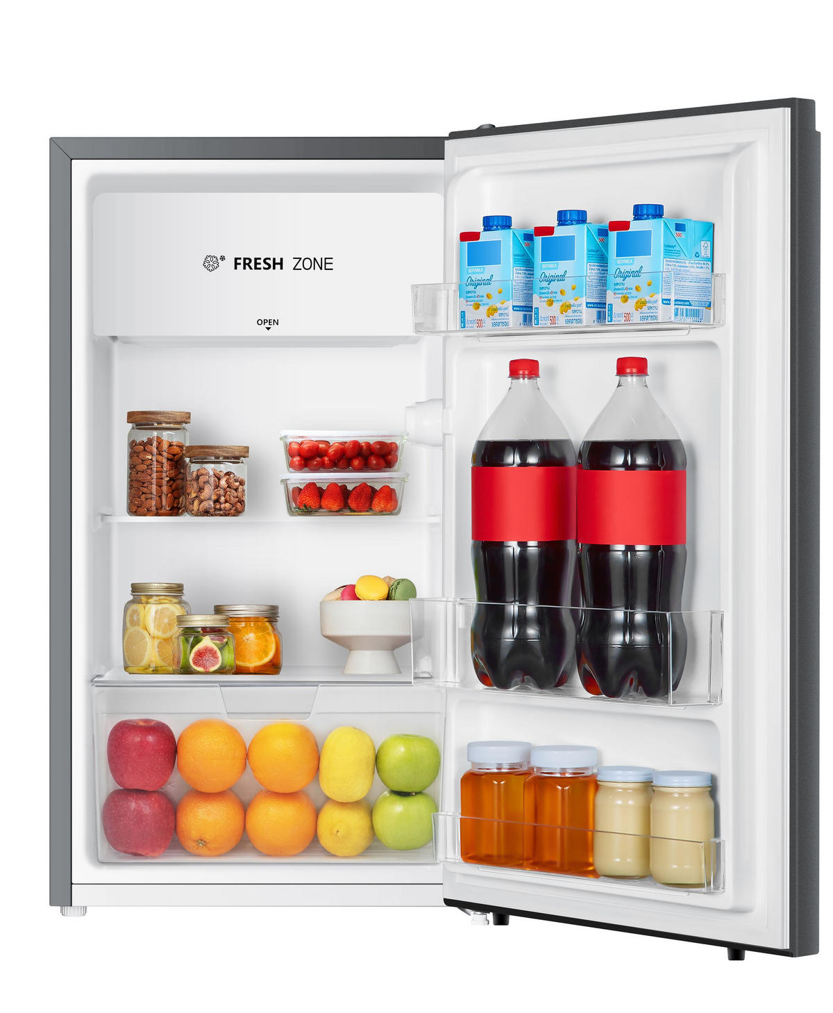 MINIKÜHLSCHRANK KHKS93EB silber 94 Liter LED - Silberfarben, Kunststoff (47.5/84/45cm) - PKM